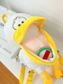 Mochila de peluche de pelícano de dibujos animados, bolso grande con boca grande, bolso de almacenamiento con gran capacidad, lindo bolso personalizado para niña con monedero para teléfono móvil, mochila de viaje de nicho, bolso de animal, regalo de cumpleaños - Amarillo - Ver 4