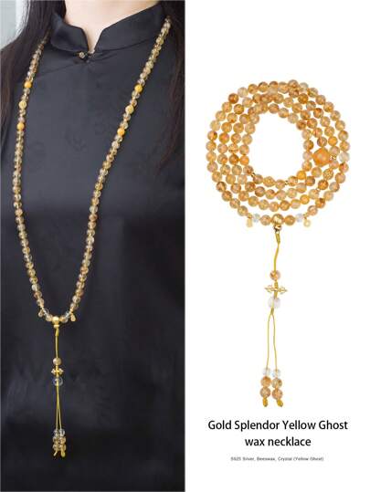  [VE] 1 قطعة من قلادة الكوارتز الأصفر الشبحي الطبيعي عيار 925 من الفضة الاسترليني، تحتوي على وهم الضباب الذهبي، رمز للثروة والرخاء. لونها كأشعة الشمس الساطعة، تُبدد الحزن وتجلب الطاقة الإيجابية. المواد المحتواة كالباب إلى الثروة، تساعد على جذب الحظ الجيد والفرص، الخيار الأمثل لتحقيق النجاح والسعادة. لون الأحجار الكريمة الطبيعية عشوائي.