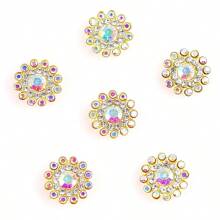 Gói 50 hạt pha lê sáng bóng hình tròn hình hoa 14mm có đế màu vàng tự làm, đính keo lấp lánh, dùng để trang trí quần áo, túi xách, giày dép, đồ thủ công mỹ nghệ, viền trang trí tự làm. - nhiều màu - Xem 10
