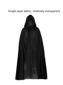 1pc Halloween Witch Hooded Cloak, Halloween Role-Playing Costume Cloak, Vampire Witch Costume Accessories, Suitable For Both Men And Women