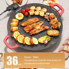 1 Piece Smokeless Non-Stick Pan Multifunctional Household Barbecue Grilling Electric Grilling Pan Barbecue Grilling Pan Household Electric Frying Pan - US A Type Plug(110-127V) - View 8