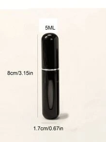 Set de 5 botellas de perfume portátiles recargables de 5ml, atomizador de viaje de tamaño de bolsillo, envase portátil para perfume, botellas de spray para perfume de viaje, atomizador de perfume portátil recargable, a prueba de fugas, para baño, camping, botella vacía de fragancia, estuche de bomba de aroma, suministros de viaje, suministros de boda, regalo de fiesta, regalo de amigo, regalo de cumpleaños (negro brillante), decoración de baño del hogar de verano - Negro - Ver 3