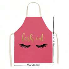 1 件装睫毛延长清洁艺术围裙，透气亚麻材料，睫毛印花围裙，可调节防水厨房围裙，美发沙龙围裙，睫毛延长围裙，睫毛延长工具 - 彩色 - 查看 7