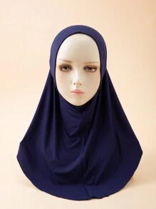 1 件女士柔软弹力莫代尔头巾，纯色多功能户外头带长袍配饰日常帽子女士面纱 - 彩色 - 查看 7