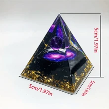 1pc 5cm Pyramid Of Positive Energy, Amethyst Crystal Ball With Protective Crystal Energy Generator, For Stress Relief, Healing Meditation And Attracting Wealth, For Interior Decoration, Perfect Gift
