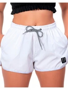 DABLIU DOIS KIT 2 Women's Shorts In White And Colors Loose And Comfortable Fit With Elastic Waistband, Adjustable Drawstring And Side Pockets Casual Use For Beach Or Workout Gym - 橘色 - 查看 4