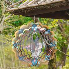 Rooster Wind Spinner 3D Hanging Rooster Wind Catcher 12 Inch Stainless Steel  Wind Spinner  Metal Wind Sculptures Ornament For Balcony Garden Yard Patio Decor