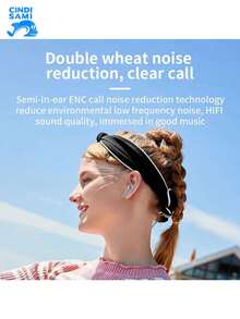 H69 In-Ear Tws Bluetooth Earphones With Noise Reduction Transparent Compartment With High Sound Quality And Low Latency - Black - View 4