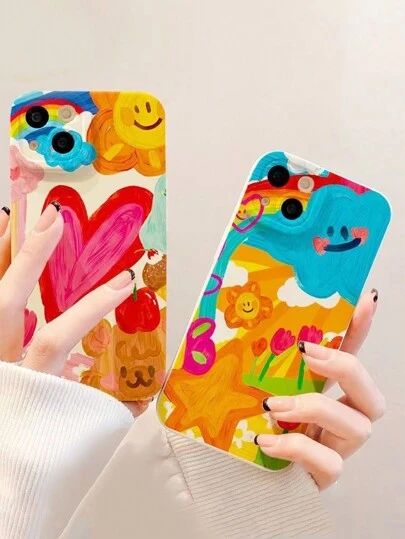 2 sztuki etui na telefon w kształcie serca z nadrukiem, odporne na wstrząsy, pogrubione, smukłe i miękkie, kompatybilne z 15, 15 Pro Max, 14, 14 Pro Max, 13, 13 Pro Max, 12 Pro Max, 11, XR, XS, X, 8, 8 Plus, kompatybilne z Samsung Galaxy S22 Ultra, S23 Ultra, A52, A53, kompatybilne z Redmi 10, kompatybilne z Redmi Note 11, kompatybilne z Redmi 11 Lite, P-Series itp., wersja międzynarodowa, nie wersja krajowa