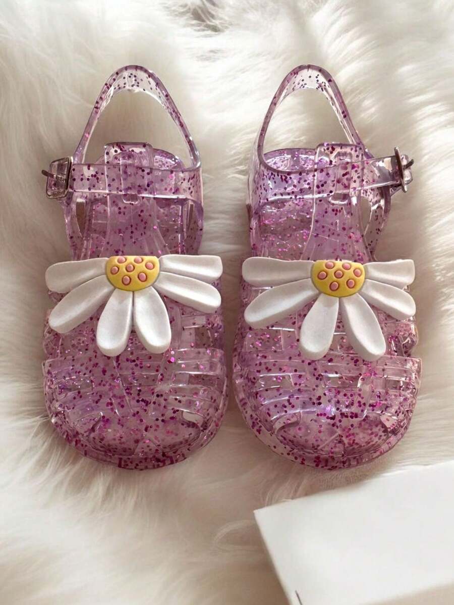 Girls' Spider Floral Sandals - Màu tím - Xem 1