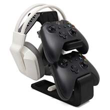 Suporte De Mesa para 2 Controles E Suporte Headset - Preto - Visão 1