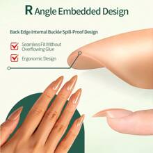 Nailpop 3 合 1 裸色自然柔软指甲套装 140 件/盒肤色按压指甲超贴合凝胶指甲延长轻松修甲 DIY - 彩色 - 查看 3