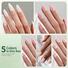 Nailpop 3 合 1 裸色自然柔软指甲套装 140 件/盒肤色按压指甲超贴合凝胶指甲延长轻松修甲 DIY - 彩色 - 查看 7