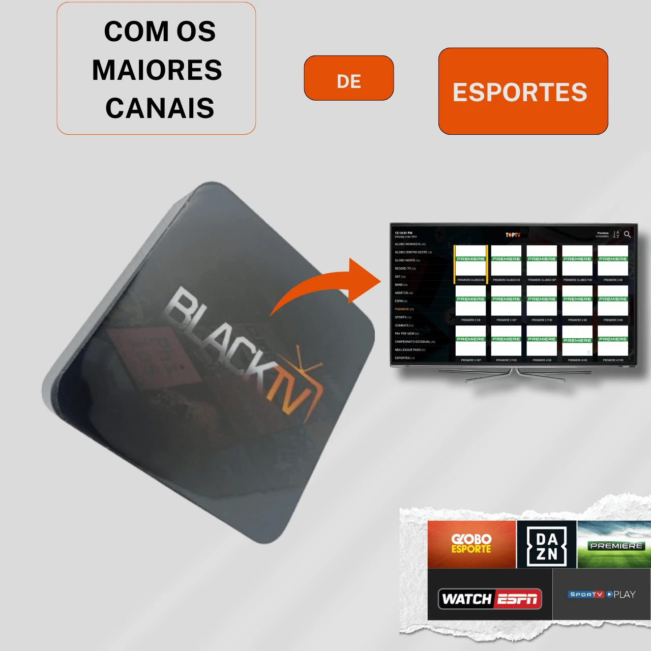 Black Tv Aparelho  Com Canais Sem Mensalidade Tudo Liberado Vitalicio 5G 4K Tv Box Desbloqueado - Entrada do Brasil (220V) - Visão 5