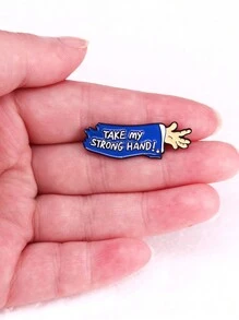 [Halloween] 1Pc Dark Horror Cartoon "Take My Strong Hand "Brooch Jewelry Decoration Halloween Gift Pin For Clothes Bag Charm School Kpop Backpack Teacher Supplies Bag Charms Cute Office Accessories Shirts Jacket Christmas Autumn-Winter Accessories,Suitable For Teens, Youth,Men,Casual, Outdoor, Athletic, Vacation, Graduation Gifts, Birthday, Daily Wear Clothes Pin Funny Teacher Gifts - Black - View 2