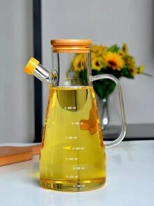 1pc 高硼硅玻璃油壶 耐热油瓶 酱油瓶 醋瓶 橄榄油瓶 厨房带秤调味瓶 防漏油瓶 适用于家庭 酒店 餐厅等 - 透明 - 查看 10