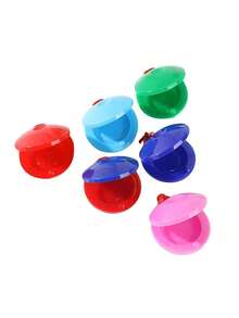2pcs Children Percussion Instruments ABS Plastic Castanets Early Education Teaching Aids Round Castanet Toys - Multicolor - View 5