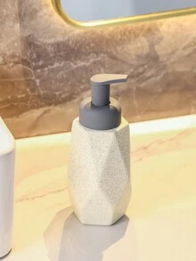 Sample House 浴室沐浴露瓶，陶瓷洗手液瓶，北欧风格可再填充八角形乳液分配器泵瓶 - 白色 - 查看 6