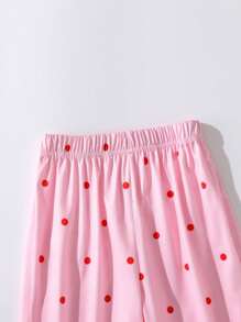 Young Girl 2pcs Heart & Bear Print Ruffle Trim PJ Set - Multicolor - View 8