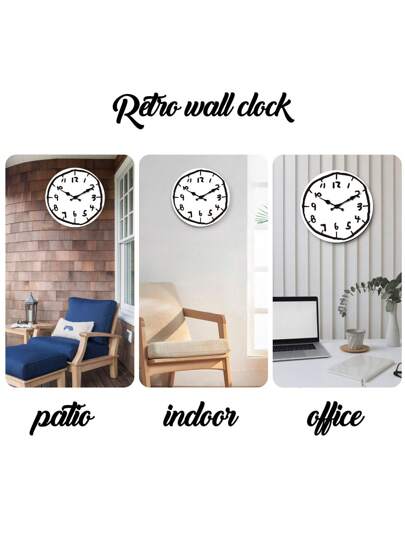 1pc Creative Minimalist Anime Graffiti Wooden ative Silent Wand Klok Living Room, Bedroom, Dining Office, Outdoor Home, Friends, 10/12/14/16 Inches (No Battery Included),Home ,Room Birthday Graduation Bedroom Dormitory Back To School view 7