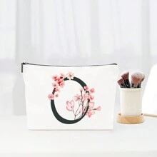 Alfabeto de flores simples Bolsa de maquiagem de lona para mulheres Bolsa de viagem para artigos de higiene pessoal portátil, Bolsa de armazenamento de cosméticos Bolsa de armazenamento de pincéis de cosméticos com fecho de zíper, Itens essenciais para viagens Itens essenciais para cruzeiros Itens essenciais para dormitórios, Presentes para madrinhas de casamento, Presentes para mães, Presentes de aniversário, Presentes para amigos e professores, Decoração para casa, Banheiro Bolsas de maquiagem Organizador de maquiagem Organizador de maquiagem Armazenamento de maquiagem - Branco - Ver 33