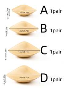 1 对双面粘性胸罩插入物粘合胸垫聚拢丰胸垫可重复使用加垫超即时提升插入物 - 彩色 - 查看 16