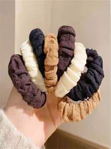 Kit 24 Scrunchies Fabric Medium Socks Women's Hair Salon Premium Gift - Nhiều màu - Xem 4