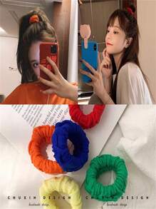 Kit 24 Scrunchies Fabric Medium Socks Women's Hair Salon Premium Gift - Nhiều màu - Xem 5