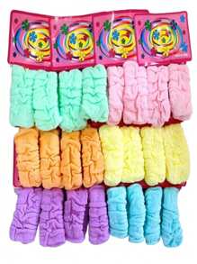 Kit 24 Scrunchies Fabric Medium Socks Women's Hair Salon Premium Gift - Nhiều màu - Xem 9