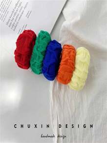 Kit 24 Scrunchies Fabric Medium Socks Women's Hair Salon Premium Gift - Nhiều màu - Xem 2