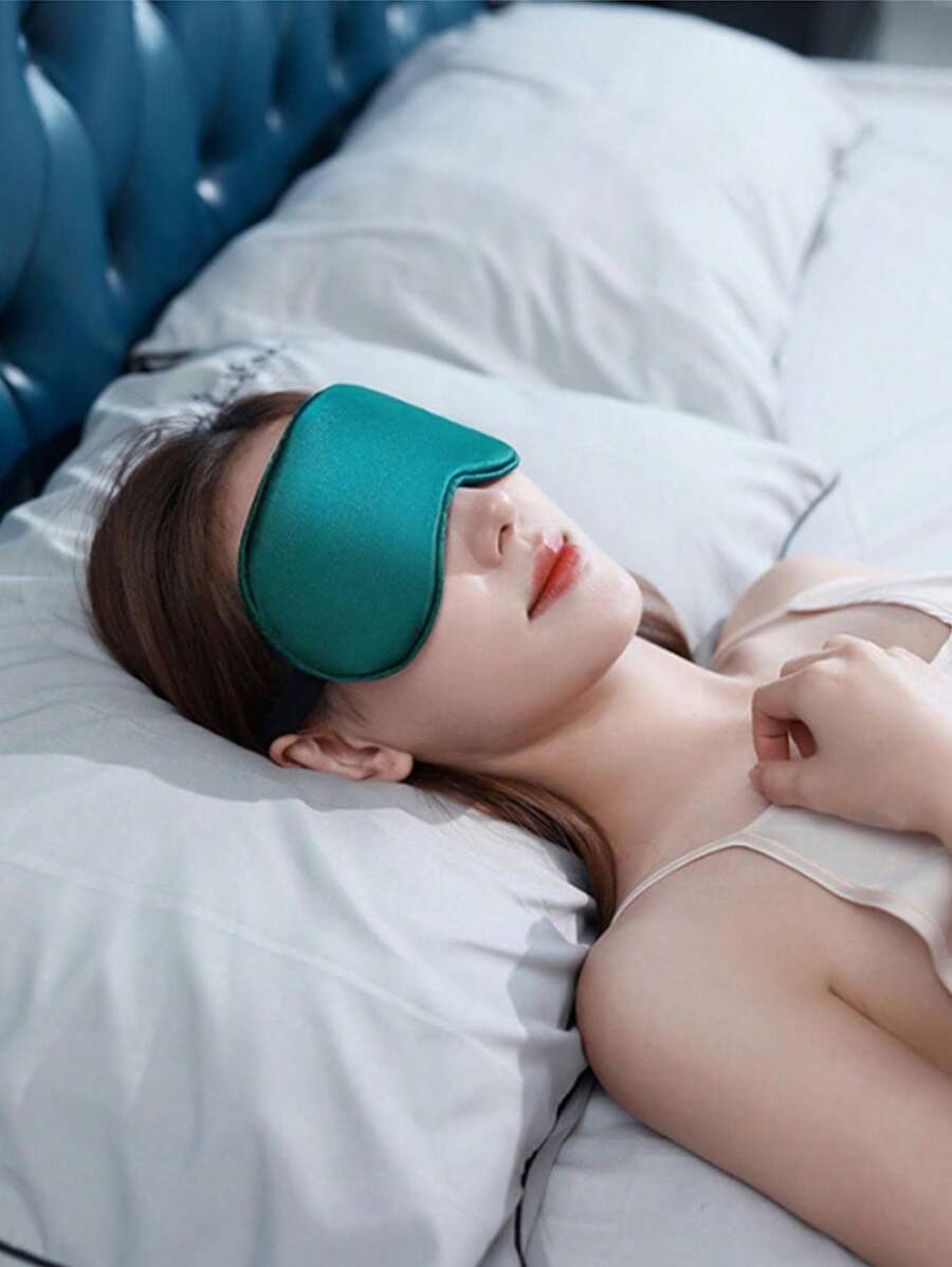 1入組眼罩貼睡眠眼罩盲目旅行放鬆休息女性桑蠶絲眼罩 - 粉色 - 查看 1