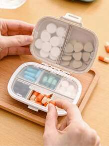 1pc 8-Compartment Pill Case, Portable Sealed Medicine Box, Mini Portable Pills Organizer Case, Waterproof And Moisture-Proof Travel Medicine Storage Box Small Pill Box With Separate Layers, Pocket Pill Box, Dispenser For Purse Vitamin Fish Oil Compartments Container Medicine Box, Medicine Organizer, Suitable For Outdoor Camping, Hiking, Fishing, Moisture-Proof, Mountaineering, And Travel