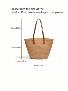 女士时尚编织手提包，大容量单肩手提包，百搭通勤外出水桶包，夏季女士度假包，假期，草编钱包，草编沙滩包，沙滩必需品，沙滩必需品，沙滩用品和夏季必需品，时尚柳条包，夏季时尚度假包