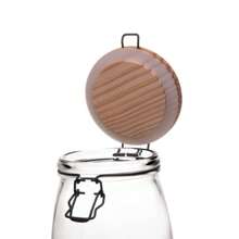 Glass Food Container With Airtight Bamboo Lid 1.6L - Trong sáng - Xem 3