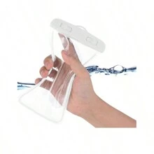 1/4pcs White Outdoor Sports Swimming Floating PVC Luminous Mobile Phone Waterproof Bag Underwater Photo Clear Mobile Phone Waterproof Protective Cover - White - View 11