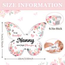 1pc Unique Acrylic Butterfly Plaque, Thoughtful Birthday/Mother's Day Gift For Grandma, Room Decor, Christmas Decoration - Clear - View 5