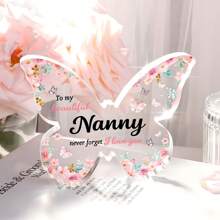 1pc Unique Acrylic Butterfly Plaque, Thoughtful Birthday/Mother's Day Gift For Grandma, Room Decor, Christmas Decoration - Clear - View 6
