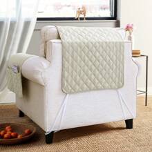Sofa Cover 1/2/3/4 Seater With Armrests - Reversible Sofa Cover - Scratch-Resistant For Cats - Stain-Resistant - Quilted Microfiber Sofa Cover. - 奶油白 - 查看 6