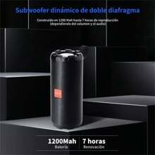 Bocina Bluetooth Portátil, Bocina Altavoz Bluetooth 5.1 - Negro - Ver 6