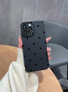 1 Stück TPU Mattschwarze Hülle, Engelsauge Linse, Herz Grafik Handyhülle kompatibel mit Apple iPhone 7/7 Plus/X/XS/XR/XSMAX/11/12/13/14/15/16 Reihe, Galaxy A05/A05S/A52/A53/A13/A14/A04S/A35 S22U/S23U/S24U Reihe, Redmi Note Reihe, OPPO A Reihe, RENO Reihe, INFINIX Reihe