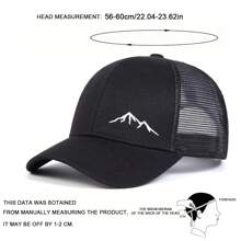 1pc Men's Mountain Embroidery Mesh Baseball Cap, Adjustable Outdoor Sun Protection Hat For Spring, Autumn, Travel, Beach, Party - Multicolor - View 2