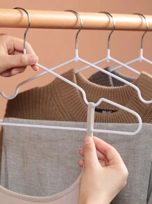 20 件/30 件/50 件不锈钢浸涂层无痕衣架，带肩槽，节省空间的无痕衣架 - 白色 - 查看 4