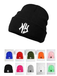 1 件男式/女式秋冬新款保暖针织无檐便帽，字母刺绣中性无檐帽 - 字母 - 查看 12