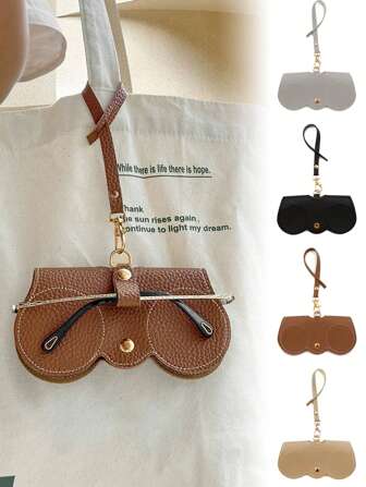 Sac à lunettes de soleil mode, étui de rangement pour lunettes de lecture en PU, housse de protection anti-pression, sac de transport, accessoires pour lunettes, accessoires pour lunettes, fournitures scolaires, sac d'école, essentiels de voyage, organisateur de voyage pour plage, vacances d'été, accessoires de voyage, indispensables de vacances