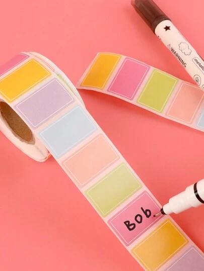 Approx. 500pcs Colorful Label Stickers, Waterproof Self-Adhesive Labels For Handwriting Name, Index Stickers, Organization & Classification Back To School