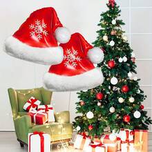 2 chiếc bóng bay mũ ông già Noel màu đỏ với thiết kế bông tuyết trắng, dùng để trang trí tiệc theo chủ đề Giáng sinh, tiệc bóng bay Giáng sinh, tụ họp ngày lễ, trang trí sinh nhật và nhà cửa, Giáng sinh - Xem 7