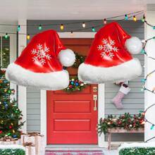 2 chiếc bóng bay mũ ông già Noel màu đỏ với thiết kế bông tuyết trắng, dùng để trang trí tiệc theo chủ đề Giáng sinh, tiệc bóng bay Giáng sinh, tụ họp ngày lễ, trang trí sinh nhật và nhà cửa, Giáng sinh - Xem 9