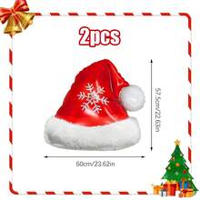2 chiếc bóng bay mũ ông già Noel màu đỏ với thiết kế bông tuyết trắng, dùng để trang trí tiệc theo chủ đề Giáng sinh, tiệc bóng bay Giáng sinh, tụ họp ngày lễ, trang trí sinh nhật và nhà cửa, Giáng sinh - Xem 4