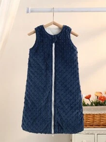 Newborn Baby Sleeping Bag, 0-6 Months, Quilted Velour Backless Vest Style Swaddle Wrap Blanket For , With Sleeveless And Anti-Kick Design