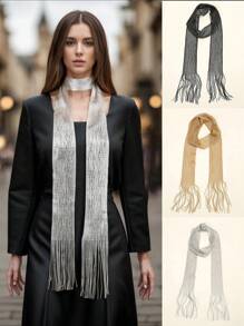 1pc Women Fashionable All-Match Breathable Scarf For Commute, Lightweight Solid Color Chiffon Scarf Winter Fall - Multicolor - View 1